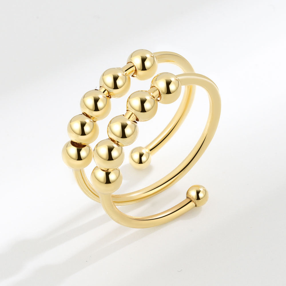 Adjustable Beaded Fidget Ring